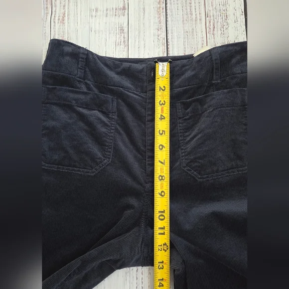 Anthropologie Maeve The Colette Corduroy Crop Wide-Leg Pants Navy Blue 28 - Picture 3 of 8